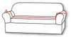 Sofabezug 3 Sitzer 190-230cm - Beige - Samt - Stretch Produktbild-Vorschau 5
