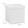 Pouf pieghevole in Pelle finta, colore: bianco Anteprima dell’immagine prodotto 4
