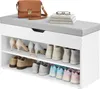 VASAGLE Schuhbank mit Sitzkissen, Schuhregal mit 3 Ebenen, Produktbild-Vorschau 3