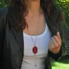Steuer Modeschmuck Set Collier Ohrhänger Metall 71cm Rot Produktbild-Vorschau 6