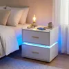 COSTWAY 1 szt. szafka nocna z oświetleniem LED i stacją Podgląd zdjęcia produktu 7