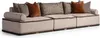 Großes Garnitur Wohnzimmer Stoffsofa Sessel Grau Set 5tlg Produktbild-Vorschau 3