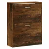 vidaXL Schuhschrank Räuchereiche 63x24x81 cm Holzwerkstoff Produktbild-Vorschau 3