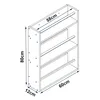 A line drawing of a shelf unit with dimensions indicated. Produktbild-Vorschau