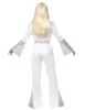 A person wearing a white disco costume from the back. Produktbild-Vorschau