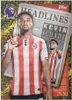 A football player is featured in front of a newspaper headline about him, with a Premier League logo. Podgląd zdjęcia produktu