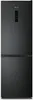 A front view of a black Hisense refrigerator. Produktbild-Vorschau