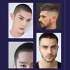 Collage von vier Männern mit verschiedenen kurzen Frisuren: Buzz Cut, Fade mit Bart und Crew Cut Voir les images du produit
