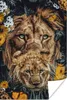 MuchoWow® Poster Löwen - Blumen - Schmetterling 120x180 cm Produktbild-Vorschau 1