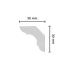 A diagram showing the profile of a decorative molding with dimensions. Produktbild-Vorschau