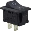 A black rocker switch with silver terminals is shown against a white background. Produktbild-Vorschau