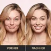 Vorher-Nachher-Vergleich des Gesichts einer Frau, das Haut mit und ohne Make-up zeigt Anteprima dell’immagine prodotto