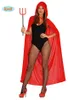 Roter Umhang mit Kapuze Vampir Teufel 130cm Produktbild-Vorschau 5