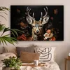 MuchoWow® - Leinwandbilder - Hirsch - Tier - Blumen - Natur Produktbild-Vorschau 2