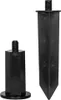 Two black plastic garden stakes with threaded tops are shown against a white background. Produktbild-Vorschau