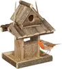 Relaxdays Vogelfutterhaus Holz, zum Aufhängen, Garten, Produktbild-Vorschau 1