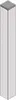A 3D rendering of a square table leg made of brushed aluminum. Produktbild-Vorschau