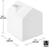A white house-shaped tissue box with dimensions indicated. Anteprima dell’immagine prodotto