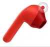 A red wireless earbud is shown against a white background. Red circles and a dot are overlaid on the earbud, indicating a feature or function. Anteprima dell’immagine prodotto