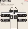 Marketing image showcasing a door handle set with descriptive text and icons. Produktbild-Vorschau