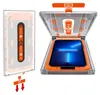 A demonstration of how to apply a screen protector to a smartphone using an alignment tool. Produktbild-Vorschau