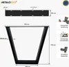 Diagram and feature callouts for black metal table legs. Voir les images du produit