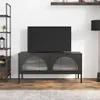 vidaXL Szafka pod telewizor czarna 105x35x50 cm szkło i Podgląd zdjęcia produktu 2