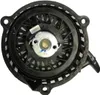 A close-up, front-facing view of a black starter recoil assembly. Produktbild-Vorschau