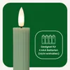LED candela di cera a strisce set di 2 batterie timer verde Anteprima dell’immagine prodotto 7