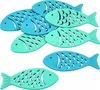 KNORR PRANDELL Dekostreu Maritim Fische 5 cm Holz hellblau Produktbild-Vorschau 2