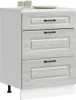 A three-drawer kitchen cabinet on a white background. Náhľad obrázku produktu