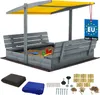 KOTARBAU® Sandkasten mit Dach 140x140 cm Holz mit Abdeckung Produktbild-Vorschau 1