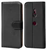 A black flip case for a Sony Xperia XZ3 phone, shown from both the front and back. Náhľad obrázku produktu