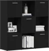 vidaXL Bücherschrank Schwarz Eichen-Optik 90x28x90 cm Produktbild-Vorschau 4