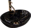 A black oval basin with gold veining and a gold faucet, presented against a white background. Náhľad obrázku produktu