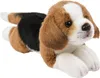 A plush toy beagle dog lying down on a white background. Produktbild-Vorschau