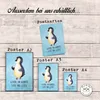 Mr. & Mrs. Panda Bild Pinguin Marienkäfer DIN A1 - Eisblau Produktbild-Vorschau 3