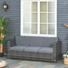 Divano in polyrattan con cuscini Divano da giardino a 3 Anteprima dell’immagine prodotto 3