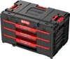A black and red tool box with three drawers. Anteprima dell’immagine prodotto