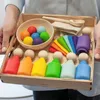 Ulanik Montessori Jouets en bois Poupées arc-en-ciel à Voir les images du produit 5