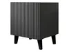 A dark grey nightstand with a fluted front and black legs, shown from a side angle against a white background. Náhled obrázku produktu
