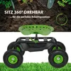 Gartenscooter mit Ablage Stahl 150 kg Sitzhöhe 44-52 cm Produktbild-Vorschau 6