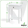 Mała szafka z szufladą do łazienki biała 42x34x76 BR8We Podgląd zdjęcia produktu 3