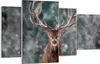 Bild auf Leinwand - Leinwandbild - 4 Teile - Hirsch Hirsch Produktbild-Vorschau 1