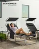 A woman relaxing on a lounge chair outdoors. Náhled obrázku produktu