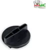A black circular cap with a handle is placed on a white background. A logo for 'Mister Vac' is in the top right corner. Produktbild-Vorschau