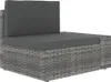 vidaXL 6-tlg. Garten-Lounge-Set mit Kissen Grau Poly Rattan Produktbild-Vorschau 5