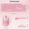 QWERTZ Kabelloses Tastatur Maus Set, Full Size 105-Tasten Produktbild-Vorschau 6