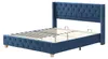 Letto imbottito 160x200 cm, colore blu, con rivestimento in Anteprima dell’immagine prodotto 9