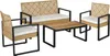 A four-piece outdoor furniture set including a loveseat, two chairs, and a coffee table, arranged on a white background. Produktbild-Vorschau